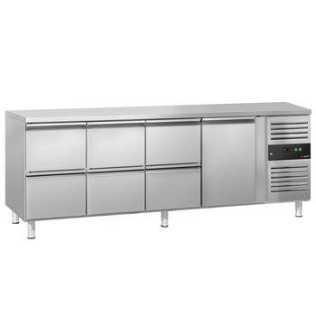 Stół chłodniczy ECO - 2230x700 mm - z 1 drzwiami & 6 szufladami - Prime Gastro