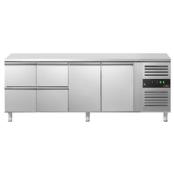 Stół chłodniczy ECO - 2230x700 mm - z 2 drzwiami & 4 szufladami