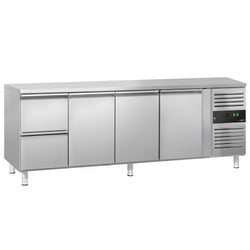 Stół chłodniczy ECO – 2230 x 700 mm – z 3 drzwiami – 2 szuflady