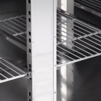 Stół chłodniczy ECO - 2230x700 mm - z 2 drzwiami & 4 szufladami & z panelem tylnym - Prime Gastro