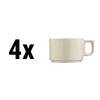 (4 szt.) Filiżanka do kawy i herbaty PERA – porcelana – 70 ml – kremowa