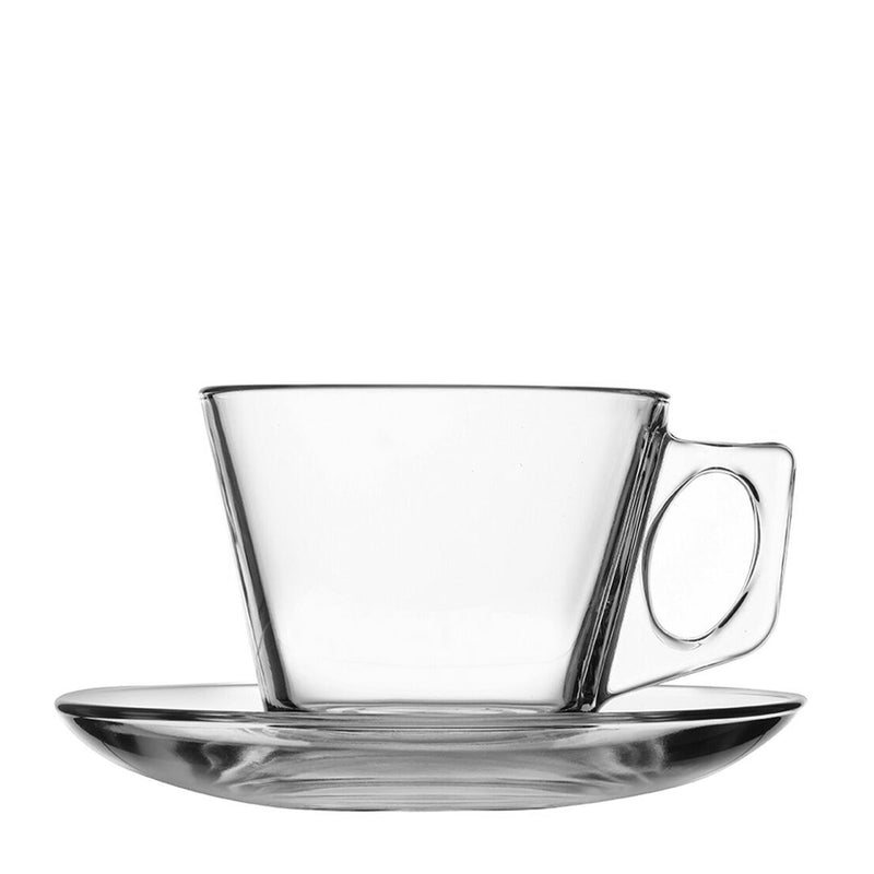(12 szt.) Aqua - Filiżanka do kawy/herbaty - 195ml - Szklana - ze spodkiem