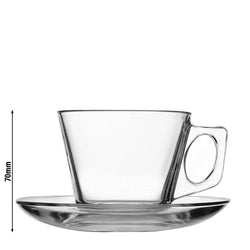 (12 szt.) Aqua - Filiżanka do kawy/herbaty - 195ml - Szklana - ze spodkiem