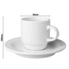 (6 szt.) BUDGETLINE - Filiżanka do kawy [Mammoet] - 140ml - Biały - Porcelana - ze spodkiem