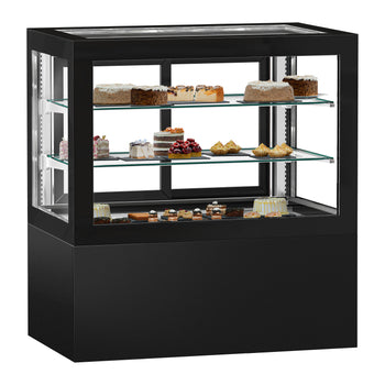 Witryny ekspozycyjne na ciasta - 1210 mm - z oświetleniem LED & 2 półkami - Prime Gastro