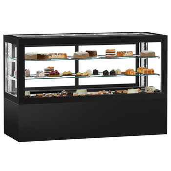 Witryny ekspozycyjne na ciasta - 2010 mm - z oświetleniem LED & 2 półkami - Prime Gastro