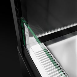 Witryna ekspozycyjna na ciasta MADRID - 1000 mm - z oświetleniem LED, kurtyną & 2 półkami - Czarny mat