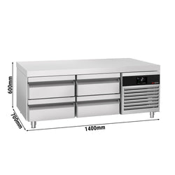 Podstawa chłodnicza Premium - 1400 mm - 135 litrów - 4 szuflady