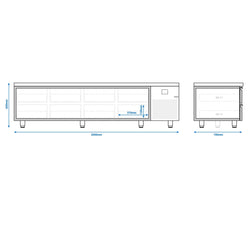 Podstawa chłodnicza Premium - 2400 mm - 310 litrów - 8 szuflad
