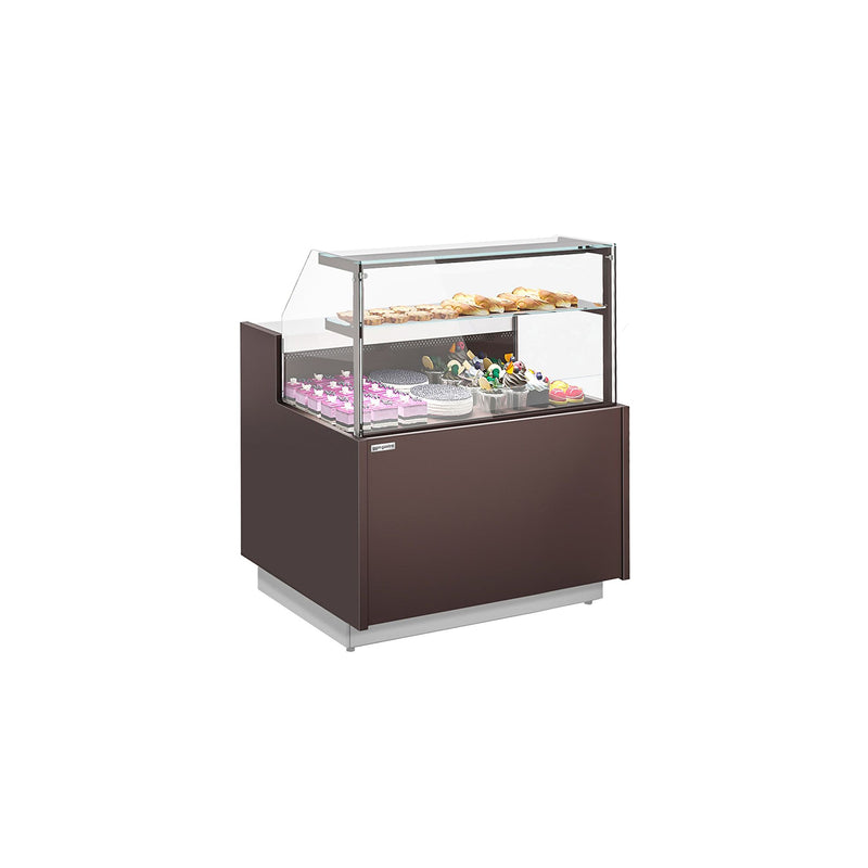 Witryna chłodnicza cukiernicza RIGA - 1058x990mm - 103L - z 1 drzwiami - 2 półki - z oświetleniem LED