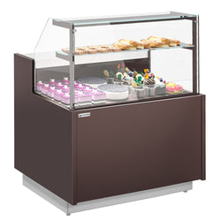 Witryna chłodnicza cukiernicza RIGA - 1058x990mm - 103L - z 1 drzwiami - 2 półki - z oświetleniem LED