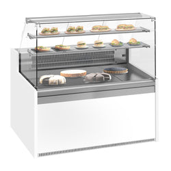 Witryna chłodnicza cukiernicza - 1622x985mm - z 2 drzwiami - 2 półki - z oświetleniem LED