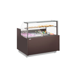 Witryna chłodnicza cukiernicza RIGA - 1682x990x1345mm - 138L - z 2 drzwiami - 2 półki - z oświetleniem LED