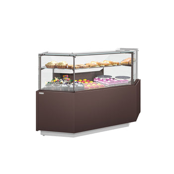 Lada chłodnicza narożna RIGA - 1365x990mm - 2 półki - z oświetleniem LED