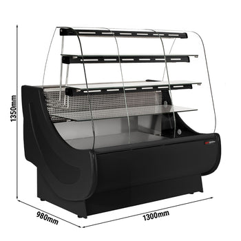 Lada chłodnicza i cukiernicza – 1300 mm – z oświetleniem – 3 półki i wysuwane półki na torty - Prime Gastro