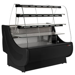 Witryna chłodnicza cukiernicza - 1300x980mm - Czarny - 3 półki - z oświetleniem LED
