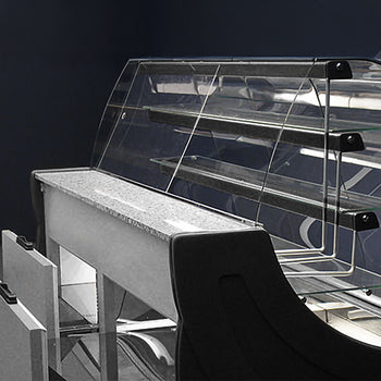 Lada chłodnicza i cukiernicza – 1300 mm – z oświetleniem – 3 półki i wysuwane półki na torty - Prime Gastro