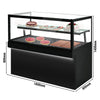 Patisserie Counter TORONTO - 1800mm - black front - with 2 shelves - granite worktop - double glazing