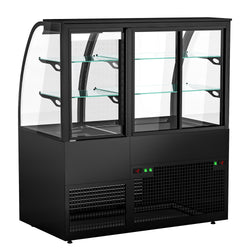 Witryna chłodnicza cukiernicza samoobsługowa - 1400mm - podwójne przeszklenie - z 2 półkami - z oświetleniem LED