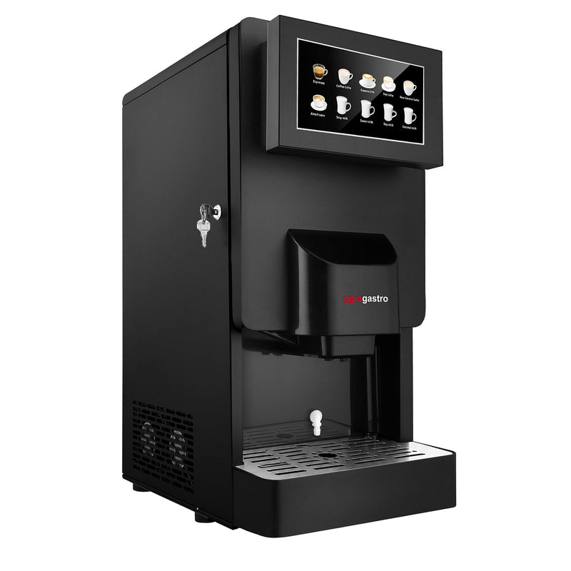 Automat do gorących napojów instant z 4 pojemnikami na proszek - 2kW - Dotykowe - 10 programów - Czarny