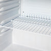 GASTRO-COOL | Chłodziarka „Wózek warsztatowy” – stal nierdzewna – 50 L – od 0 do +10 °C – z 1 drzwiami – na kółkach – czarna
