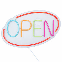 LED Leuchtschild - OPEN – dimmbar - Orange - Bunt