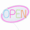 LED Leuchtschild - OPEN – dimmbar - Rosa - Bunt