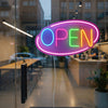 LED Leuchtschild - OPEN – dimmbar - Rosa - Bunt