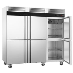 Lodówka magazynowa – stal nierdzewna ECO – GN 1/1 – 2500 litrów – z 6 półdrzwiami