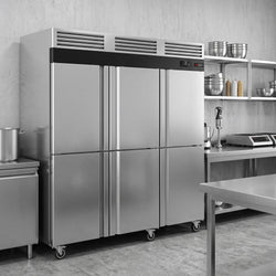Lodówka magazynowa – stal nierdzewna ECO – GN 1/1 – 2500 litrów – z 6 półdrzwiami