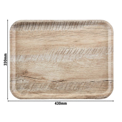 (24 sztuki) CAMBRO | MADEIRA – taca laminowana – prostokątna – 330 x 430 mm – wygląd drewna – jasny dąb