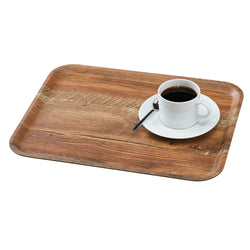 (24 sztuki) CAMBRO | MADEIRA – taca laminowana – prostokątna – 330 x 430 mm – wygląd drewna – brązowy dąb