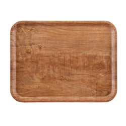 (24 sztuki) CAMBRO | MADEIRA – taca laminowana – prostokątna – 330 x 430 mm – wygląd drewna – brązowo - oliwkowa