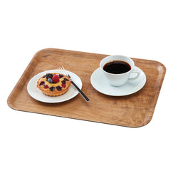 (24 sztuki) CAMBRO | MADEIRA – taca laminowana – prostokątna – 330 x 430 mm – wygląd drewna – brązowo - oliwkowa