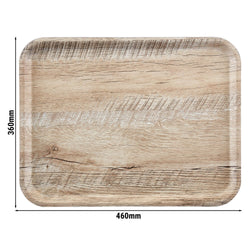 (24 sztuki) CAMBRO | MADEIRA – taca laminowana – prostokątna – 330 x 430 mm – wygląd drewna – jasny dąb