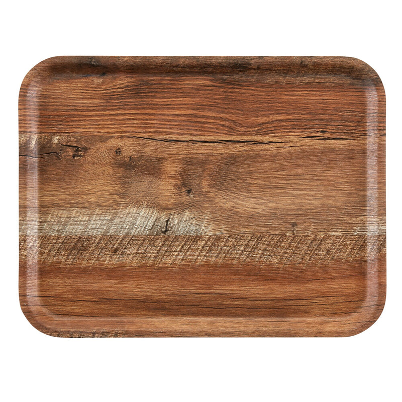(24 sztuki) CAMBRO | MADEIRA – taca laminowana – prostokątna – 360 x 460 mm – wygląd drewna – brązowy dąb