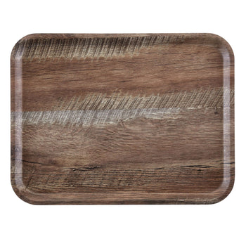 (24 sztuki) CAMBRO | MADEIRA – taca laminowana – prostokątna – 360 x 460 mm – wygląd drewna – ciemny dąb