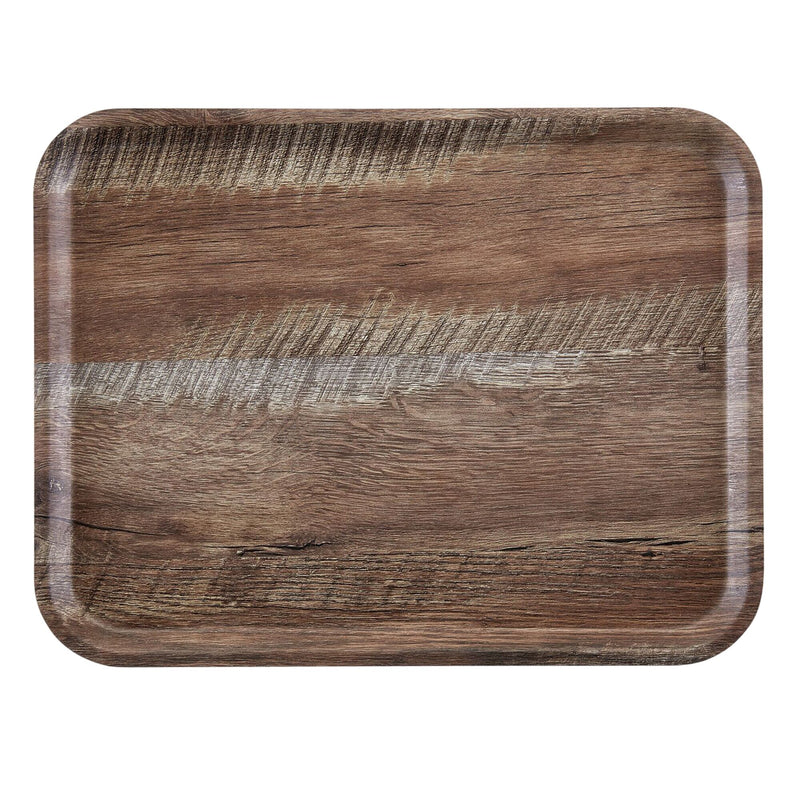 (24 sztuki) CAMBRO | MADEIRA – taca laminowana – prostokątna – 360 x 460 mm – wygląd drewna – ciemny dąb