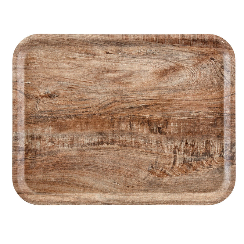(24 sztuki) CAMBRO | MADEIRA – Taca laminowana – prostokątna – 360 x 460 mm – wygląd drewna – jasna oliwka