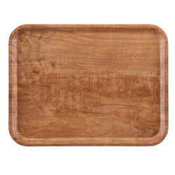 (24 sztuki) CAMBRO | MADEIRA – taca laminowana – prostokątna – 360 x 460 mm – wygląd drewna – oliwkowo - brązowa