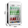 Chłodziarka minibarowa – 500 mm – 113 L – z 1 drzwiami szklanymi – czarno-srebrna