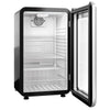 Chłodziarka minibarowa – 500 mm – 113 L – z 1 drzwiami szklanymi – czarno-srebrna