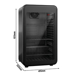Lodówka minibarowa – 500 mm – 120 litrów – z 1 szklanymi drzwiami (czarna)