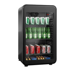 Lodówka minibarowa – 500 mm – 120 litrów – z 1 szklanymi drzwiami (czarna)