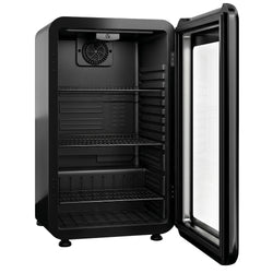 Lodówka minibarowa – 500 mm – 120 litrów – z 1 szklanymi drzwiami (czarna)