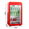 Commercial Mini Bar Refrigerator - 500mm - 120L - with 1 glass door & reversible hinges - Red - Double-glazed glass door
