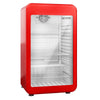 Commercial Mini Bar Refrigerator - 500mm - 120L - with 1 glass door & reversible hinges - Red - Double-glazed glass door