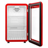 Commercial Mini Bar Refrigerator - 500mm - 120L - with 1 glass door & reversible hinges - Red - Double-glazed glass door