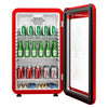 Commercial Mini Bar Refrigerator - 500mm - 120L - with 1 glass door & reversible hinges - Red - Double-glazed glass door