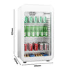 Commercial Mini Bar Refrigerator - 500mm - 120L - with 1 glass door & reversible hinges - White - Double-glazed glass door